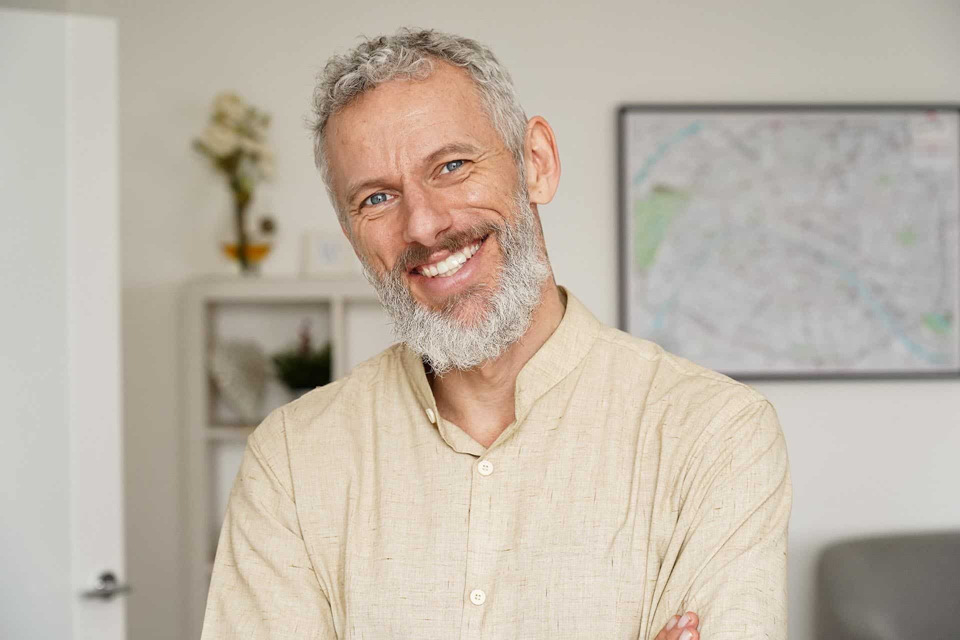 Man with dentures in Bismarck ND