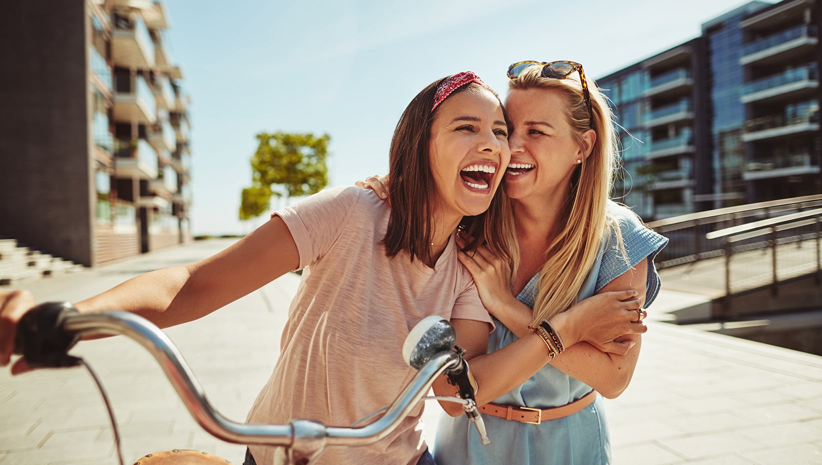 two happy friends Bright Dental Studio in Bismarck, ND